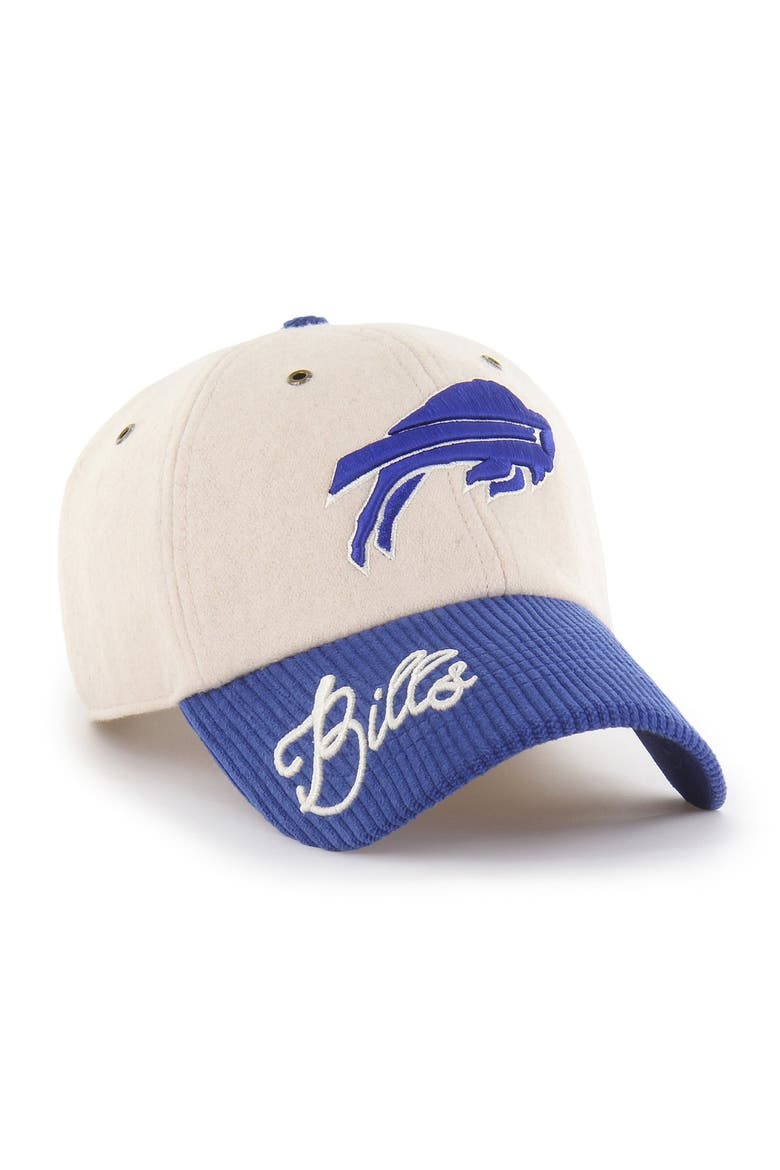 Women's '47 Natural/Royal Buffalo Bills Rope Script Clean Up Adjustable Hat, Main, color, Natural