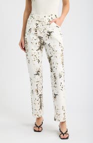 Hue Pony Print Straight Leg Denim Leggings