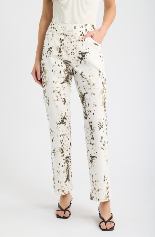 Hue Pony Print Straight Leg Denim Leggings In White