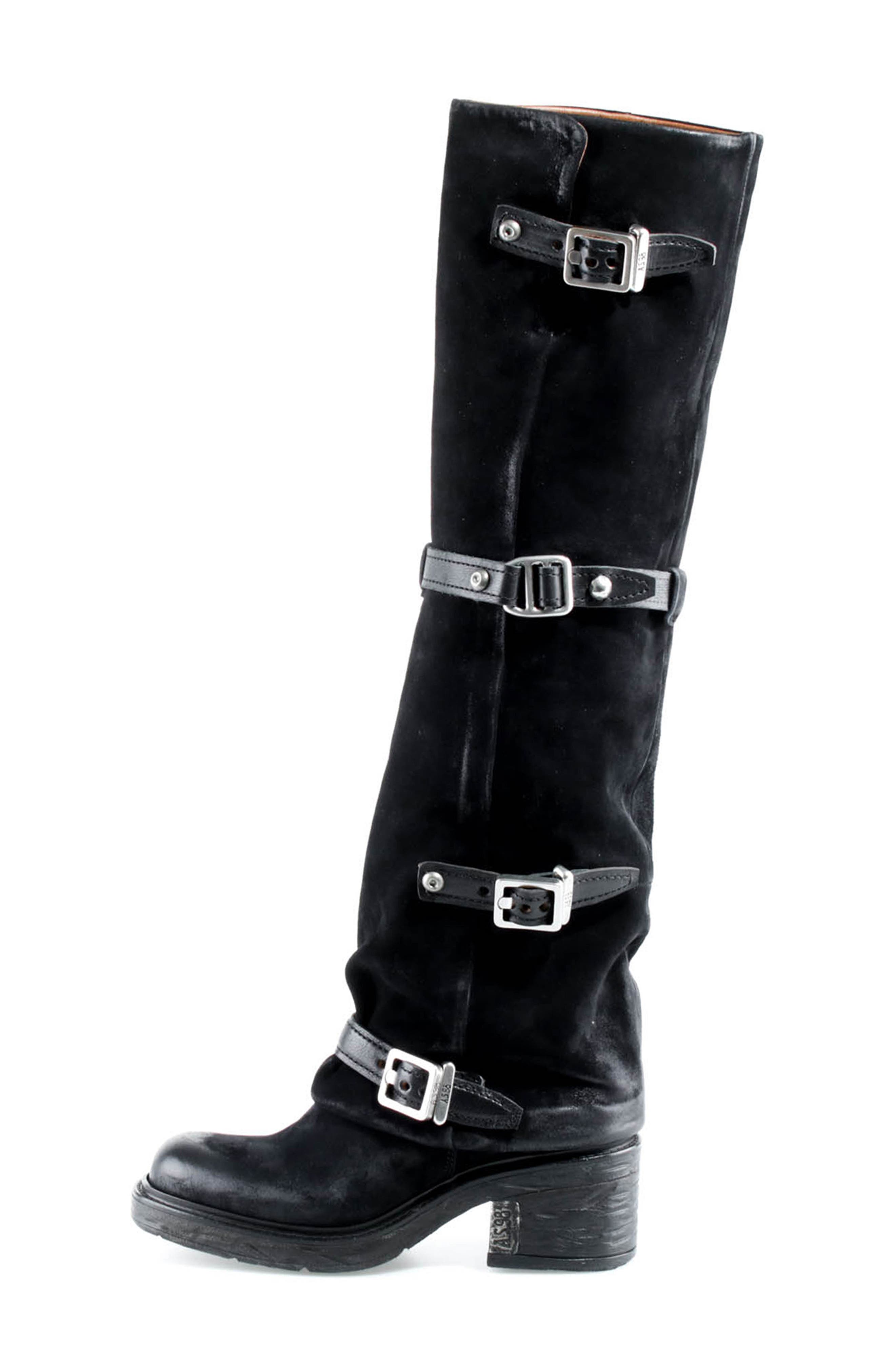 Stanley Leather Tall Boot, Alternate, color, BLACK