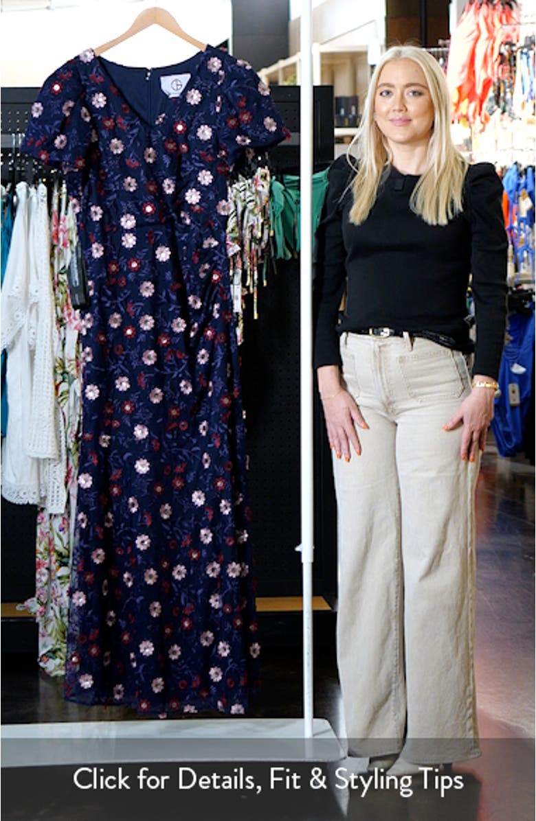 Jade Floral Appliqué Gown, sales video thumbnail