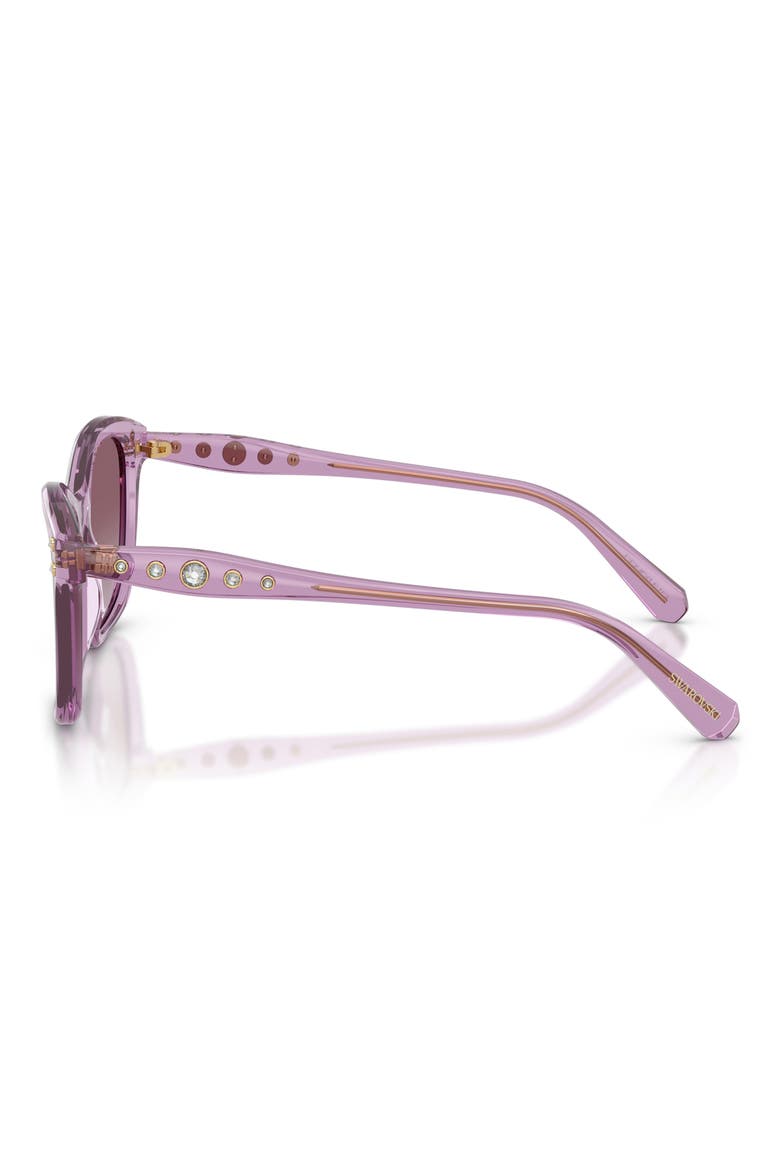 54mm Gradient Square Sunglasses, Alternate, color, TRANSPARENT AMETHYST / VIOLET