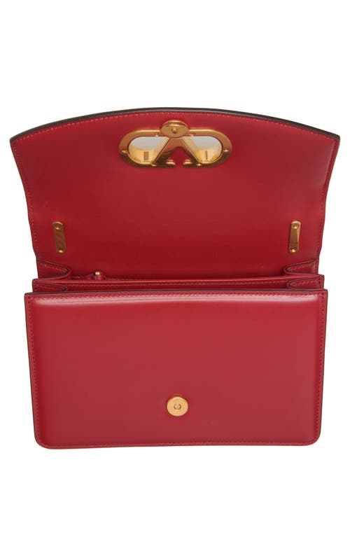 Valentino Garavani Small Vain Vlogo Leather Shoulder Bag In Burgundy