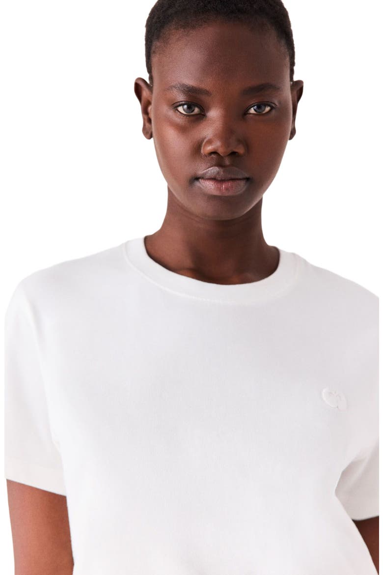 T-shirt with small embroidered logo, Alternate, color, White