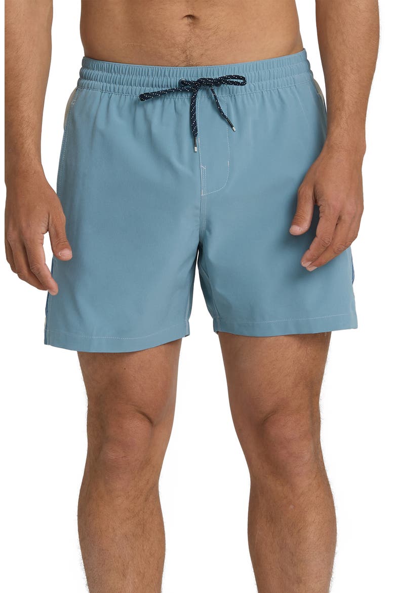 Dbah Panel Layback Swim Trunks, Main, color, BLUE FOG