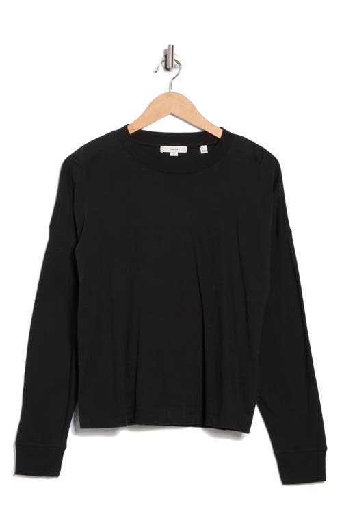 Vince Long Sleeve Drop Shoulder Top In Black