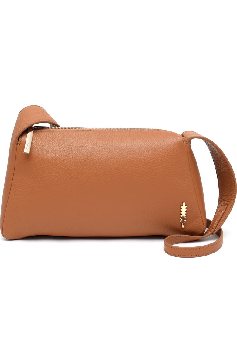 Thacker Bella Pebbled Leather Crossbody Bag, Main, color, Cognac