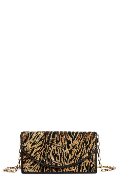 Loubi54 Sequin & Leather Clutch