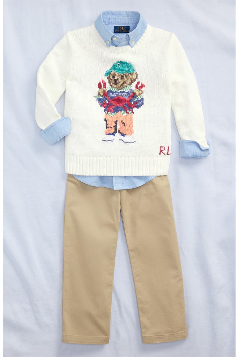 Kids' Cotton Oxford Button-Down Shirt, Alternate, color, BLUE