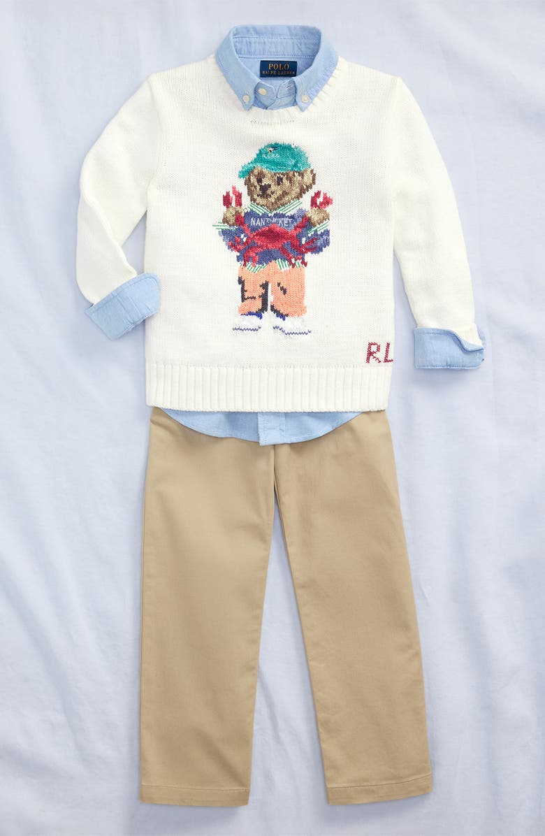 Polo Ralph Lauren Kids' Cotton Oxford Button-Down Shirt, Alternate, color, Blue