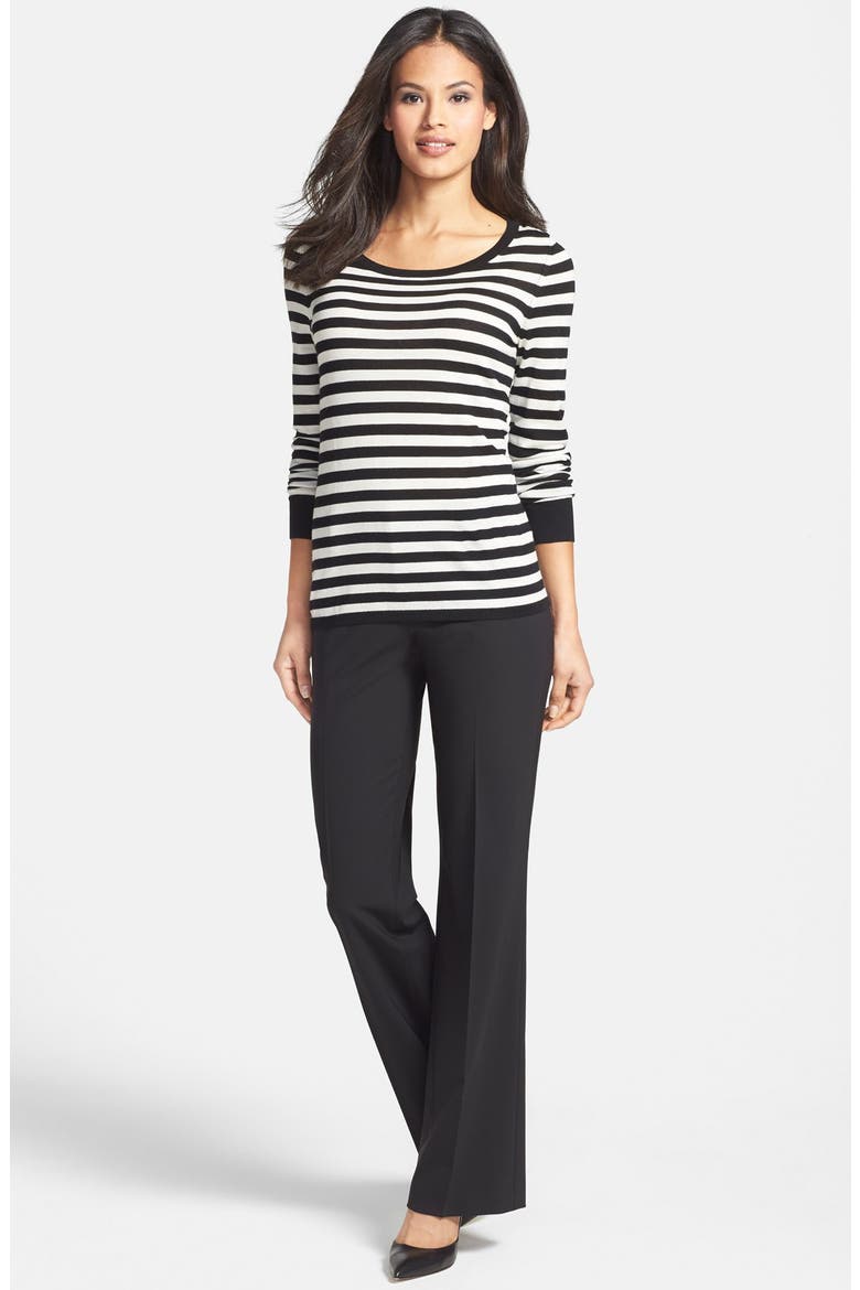 Stripe Wool Sweater, Alternate, color, BLACK/ WHITE STRIPE