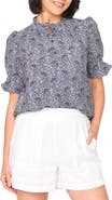 GIBSONLOOK Dianthus Floral Puff Sleeve Top