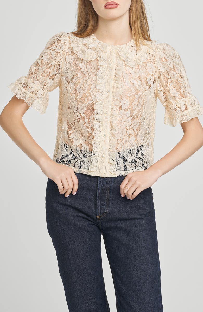 WAYF Clarisse Lace Top, Alternate, color, Vanilla