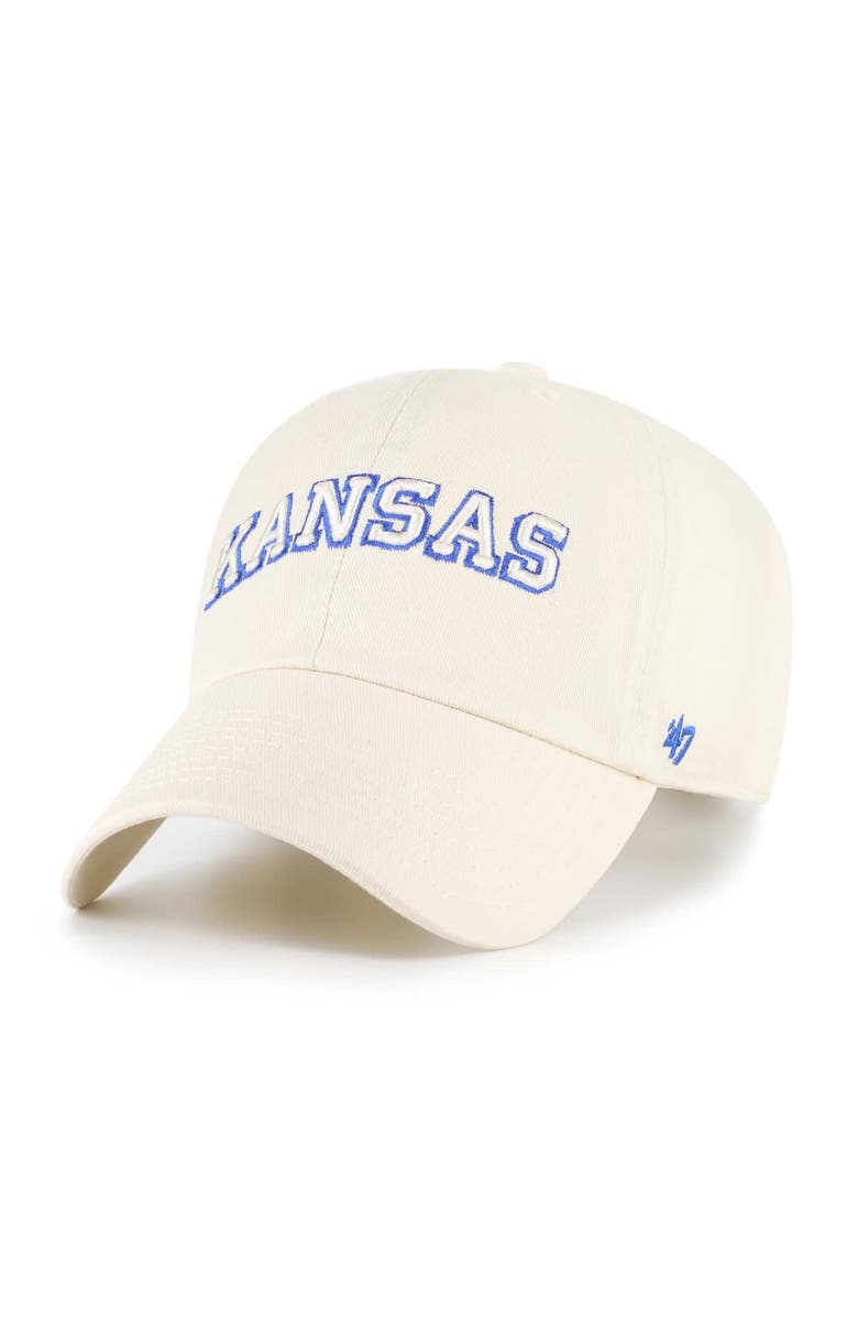 '47 Men's '47 Sand Kansas Jayhawks Vault Clean Up Adjustable Hat, Main, color, Sand