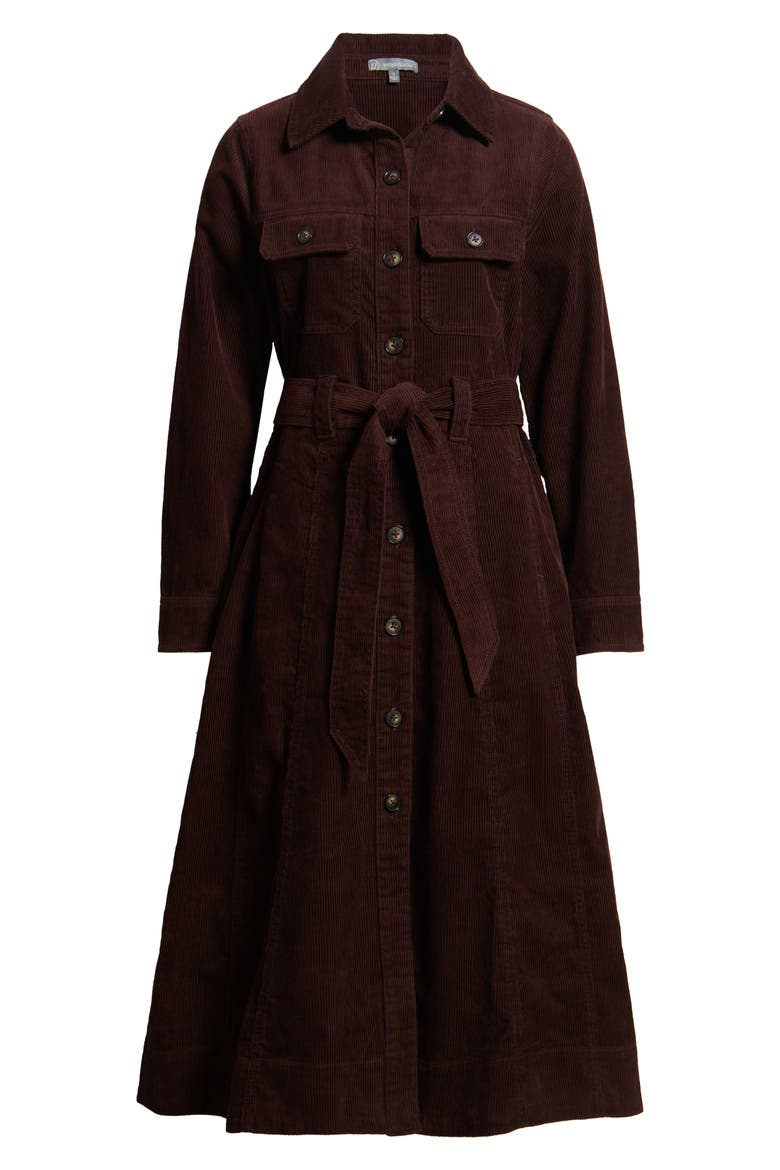 Long Sleeve Corduroy Shirtdress, Alternate, color, OXBLOOD