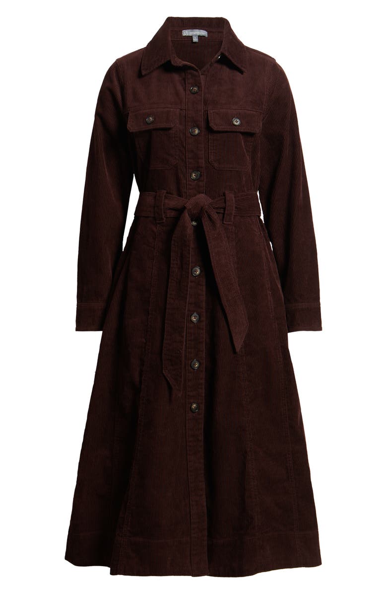 Wit & Wisdom Long Sleeve Corduroy Shirtdress, Alternate, color, Oxblood