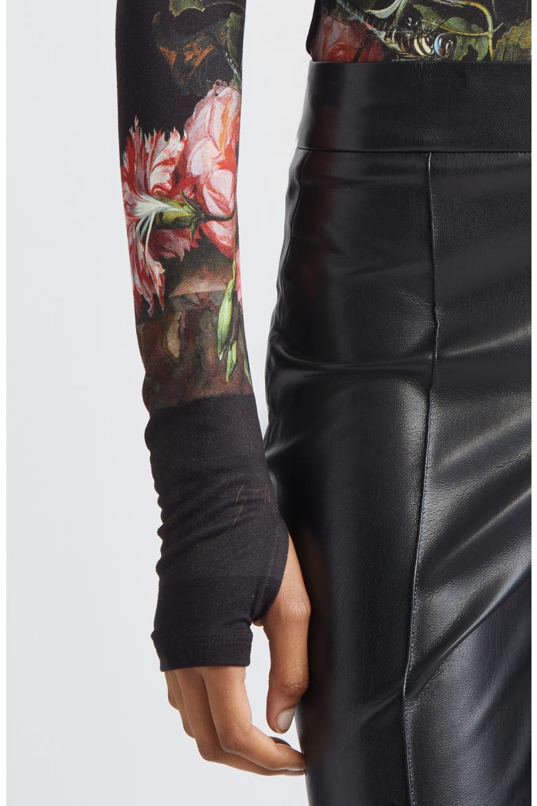 Delaina Print Turtleneck Top, Alternate, color, BE STILL