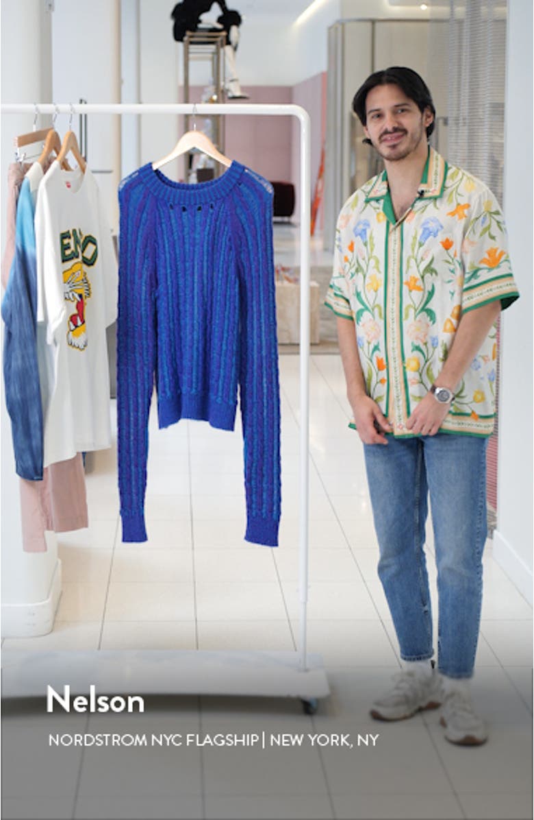 Serenity Mixed Stitch Mohair Blend Sweater, sales video thumbnail