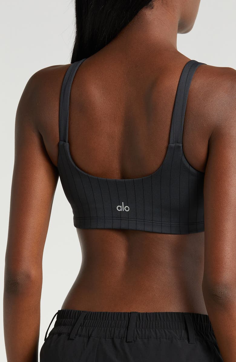 Alo Pinstripe Sports Bra, Alternate, color, 