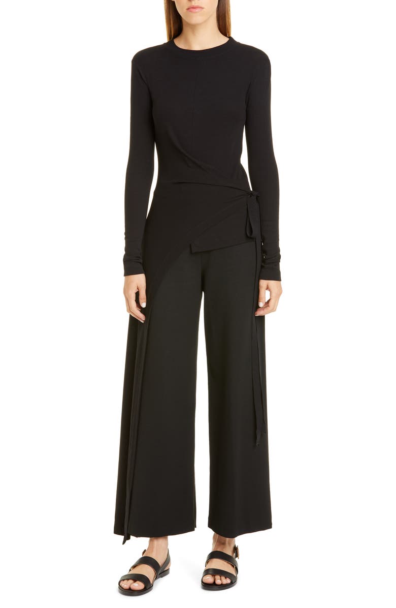 Rosetta Getty Split Apron Cotton Rib T-Shirt, Main, color,