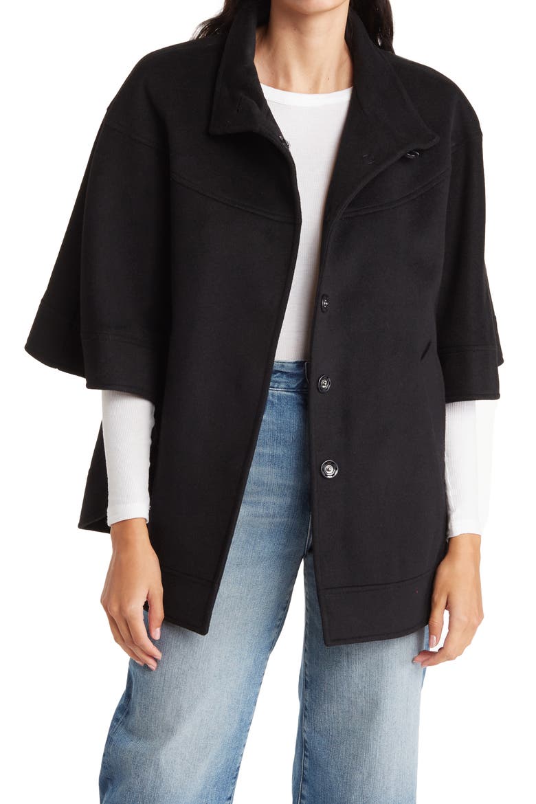 Funnel Collar Capelet, Main, color, BLACK