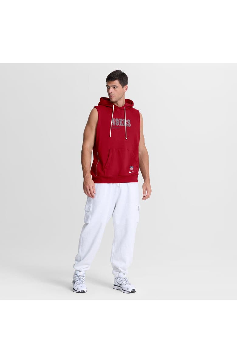 Nike Men's Nike Scarlet San Francisco 49ers Sideline Standard Issue Dri-FIT Sleeveless Hoodie, Alternate, color, Scarlet