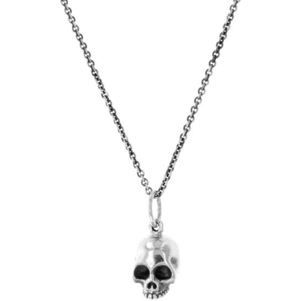 KING BABY STUDIO KING BABY STUDIO SKULL PENDANT ON MICRO ROLO CHAIN