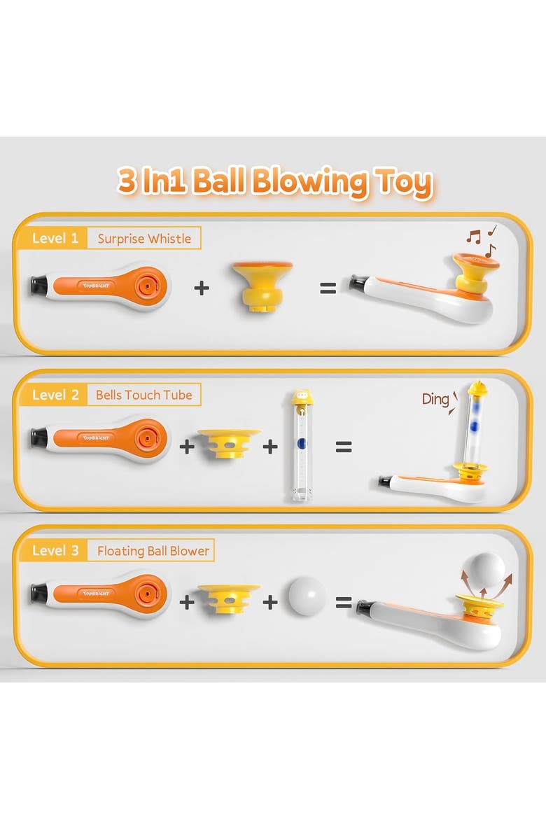 3 in 1 Sensory Blowing Game Fine Motor Skills Toy for Kids, Alternate, color, Multicolor