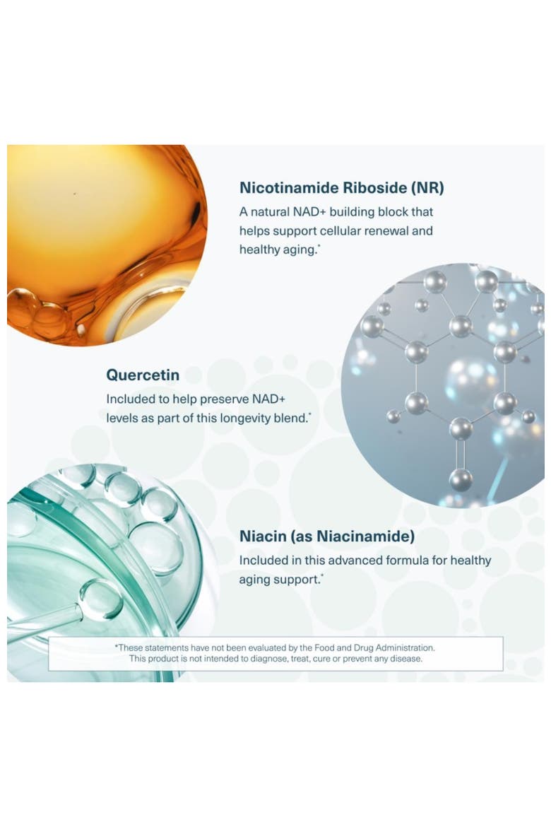 Longevity NR Nicotinamide Riboside NAD+ Booster Cellular Renewal Supplement 60 Vegetarian Capsules, Alternate, color, None