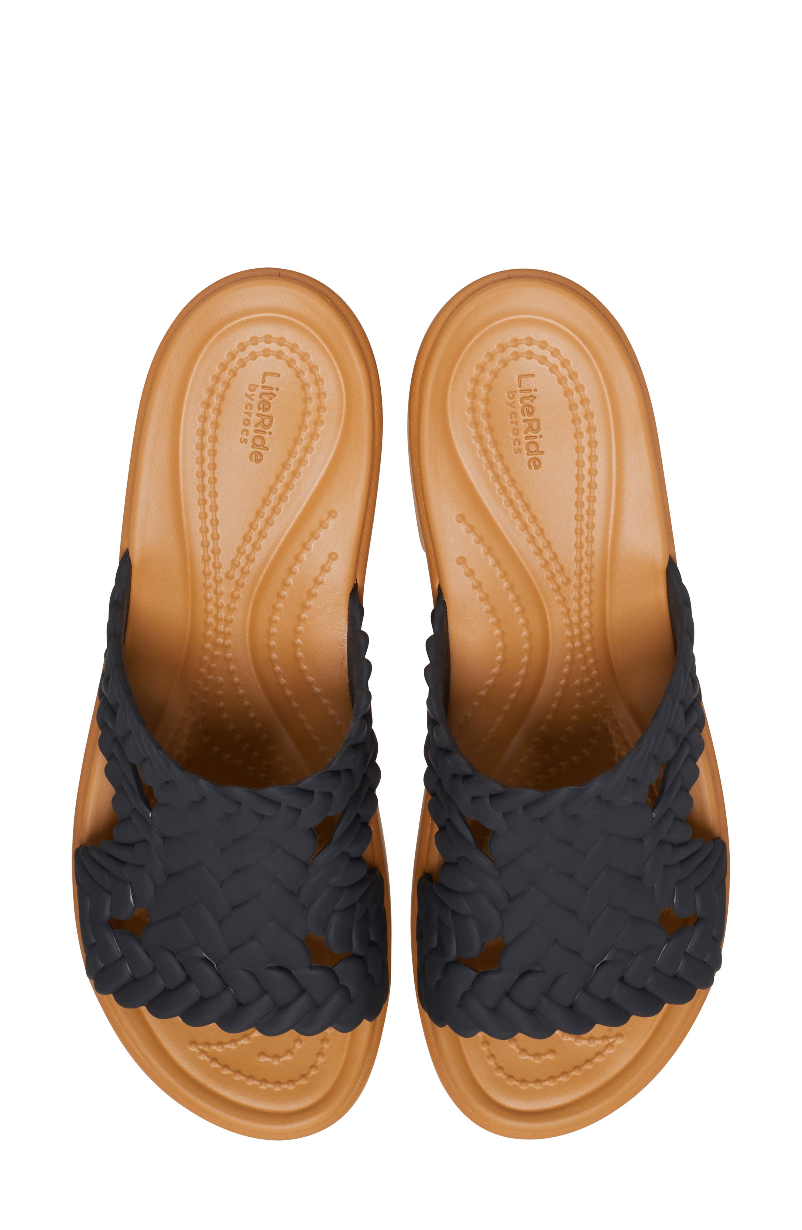 CROCS Woven Platform Slide Sandal, Alternate, color, Black