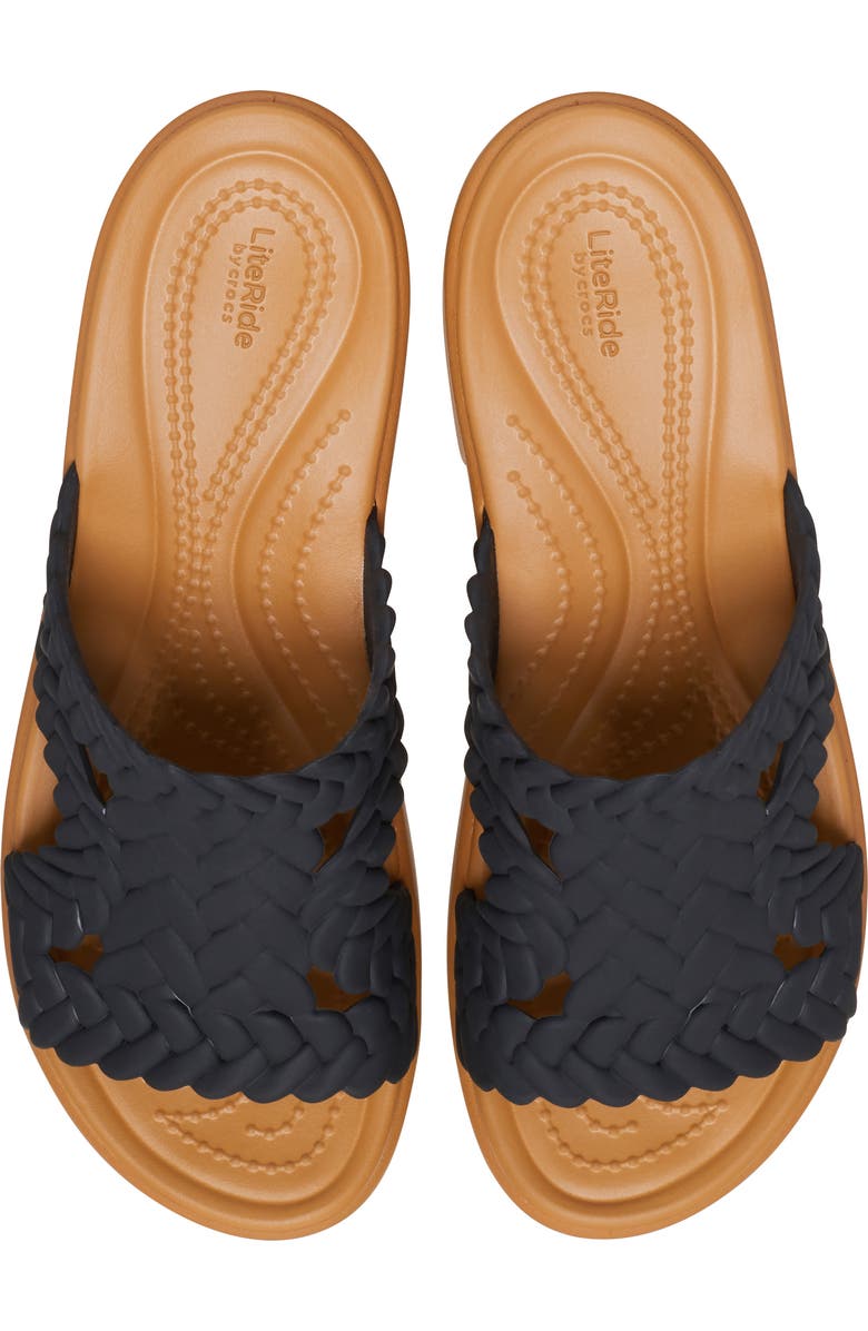 CROCS Woven Platform Slide Sandal, Alternate, color, Black