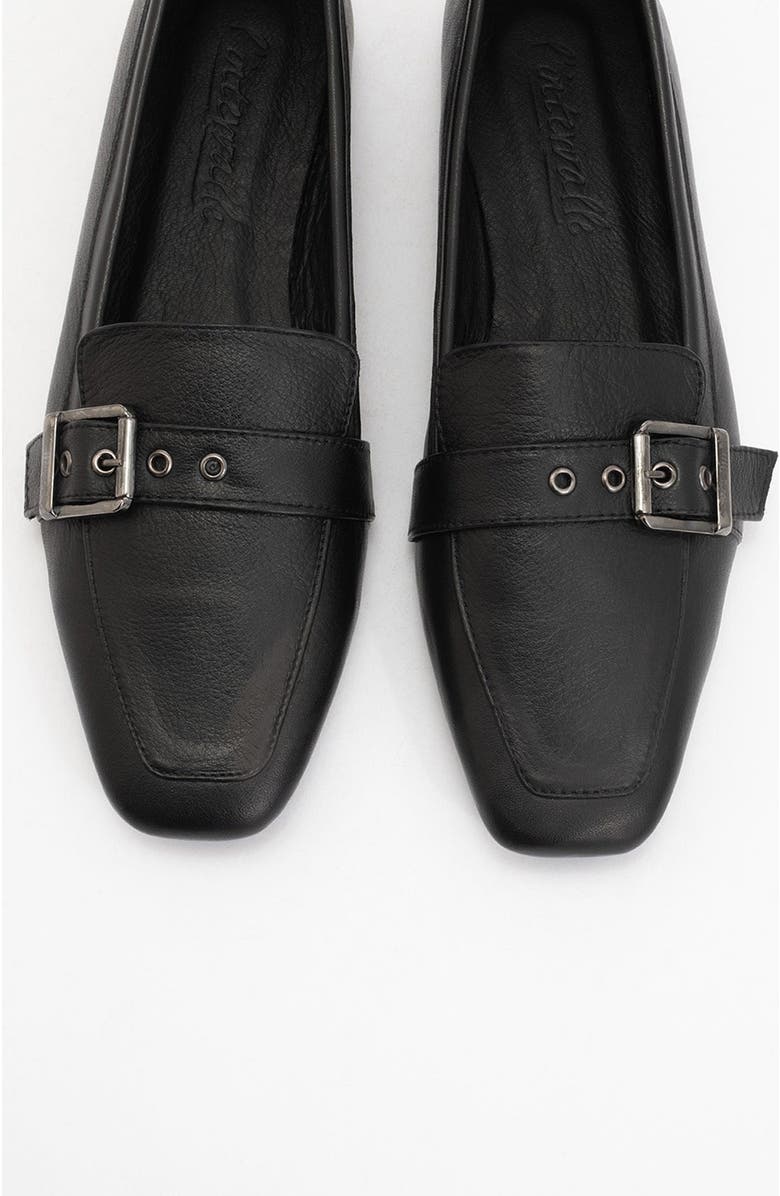 Forever & Always Shoes Noir Leather Flat Loafers, Alternate, color, Black Leather