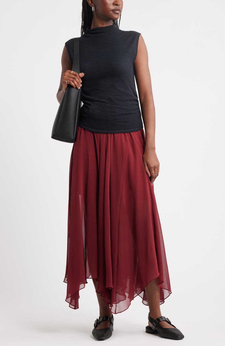 Treasure & Bond Crinkle Mock Neck Top, Alternate, color, Black