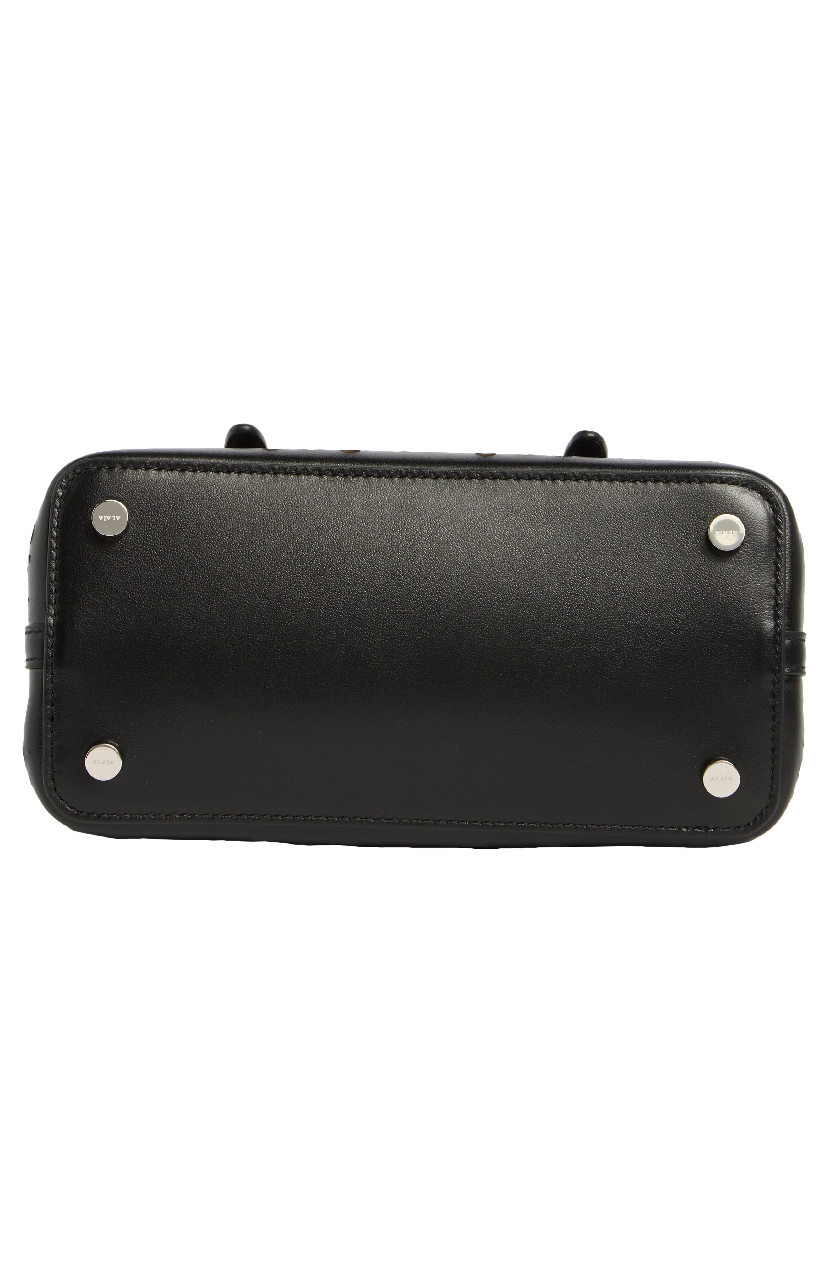 Mina Leather Top Handle Bag, Alternate, color, NOIR 999