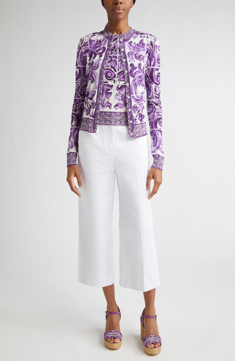 Dolce&Gabbana Stretch Cotton Pants, Alternate, color, W0800 Bianco Ottico