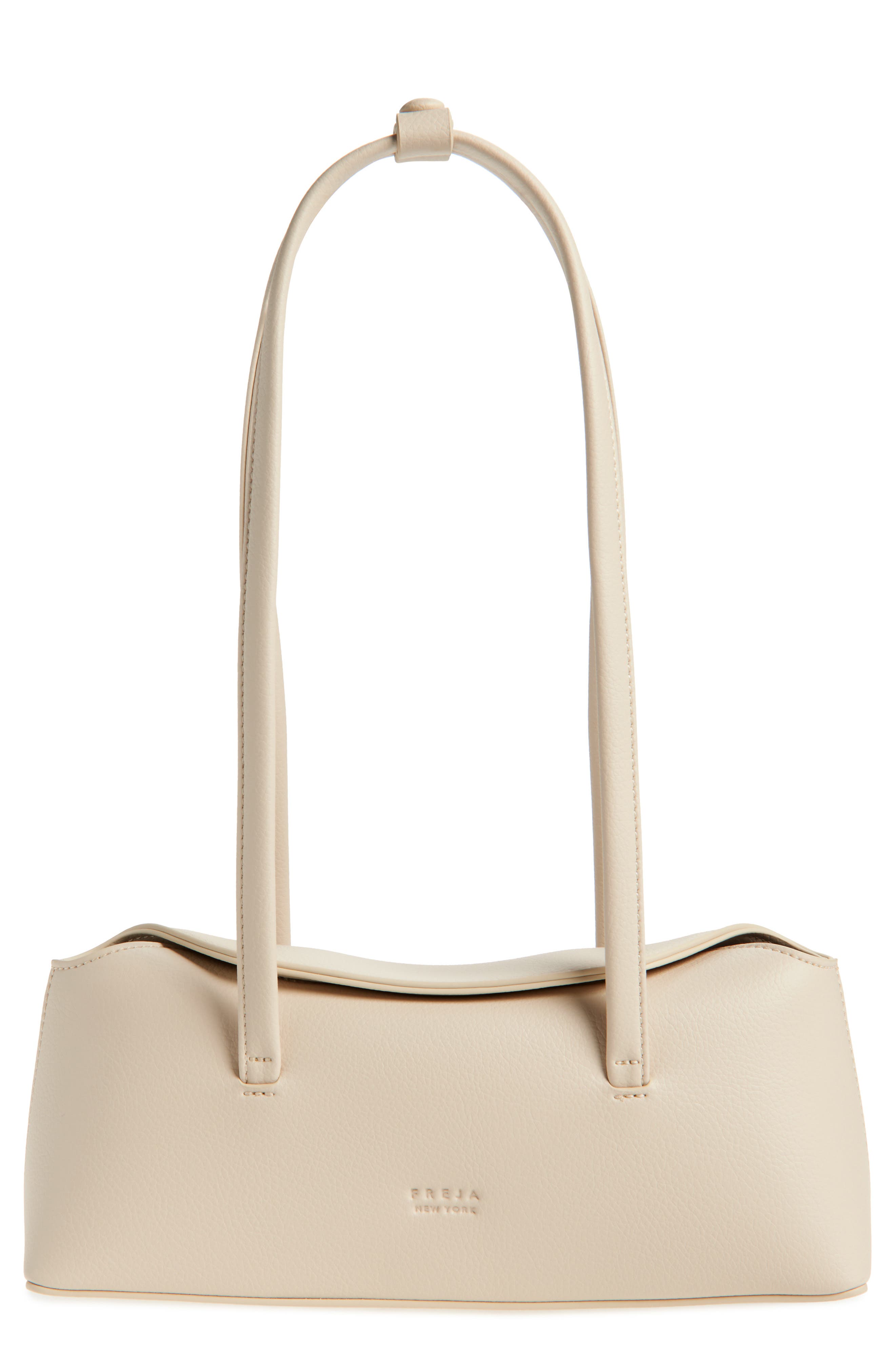 Freja New York Mini Chrystie Faux Leather Shoulder Bag in Oat 