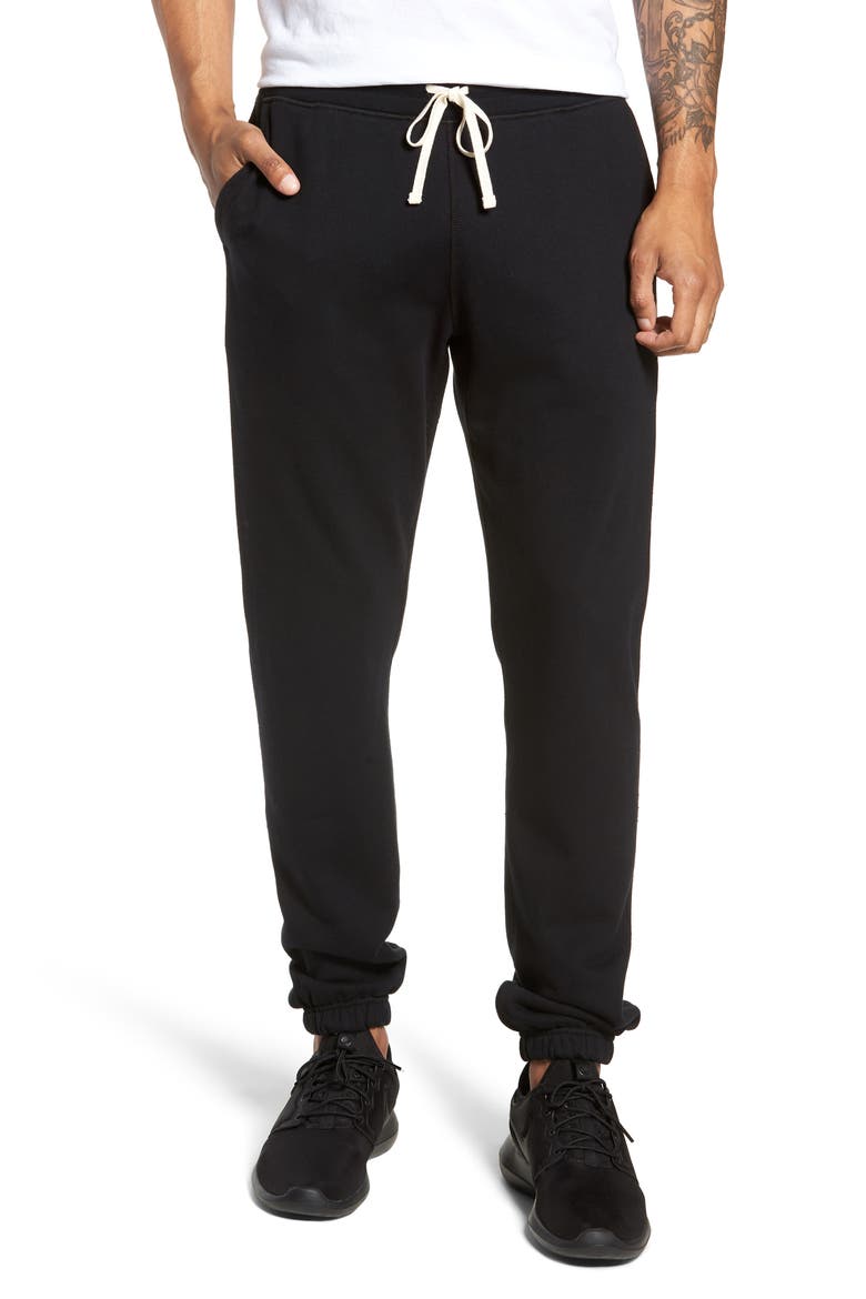 Midweight Terry Standard Sweatpants, Main, color, BLACK