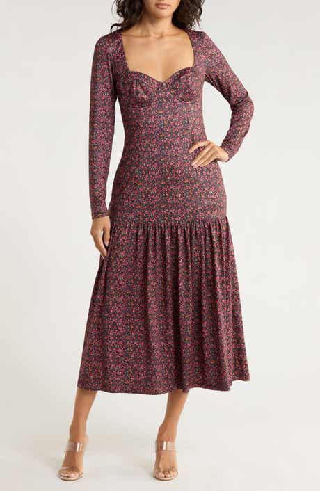 Hutch Chase Long Sleeve Midi Tiered Dress