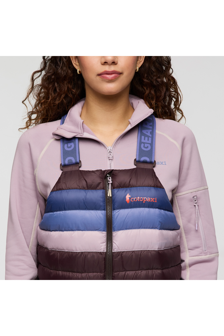 Fuego Down Overall - Women's, Alternate, color, Coffee Stripes