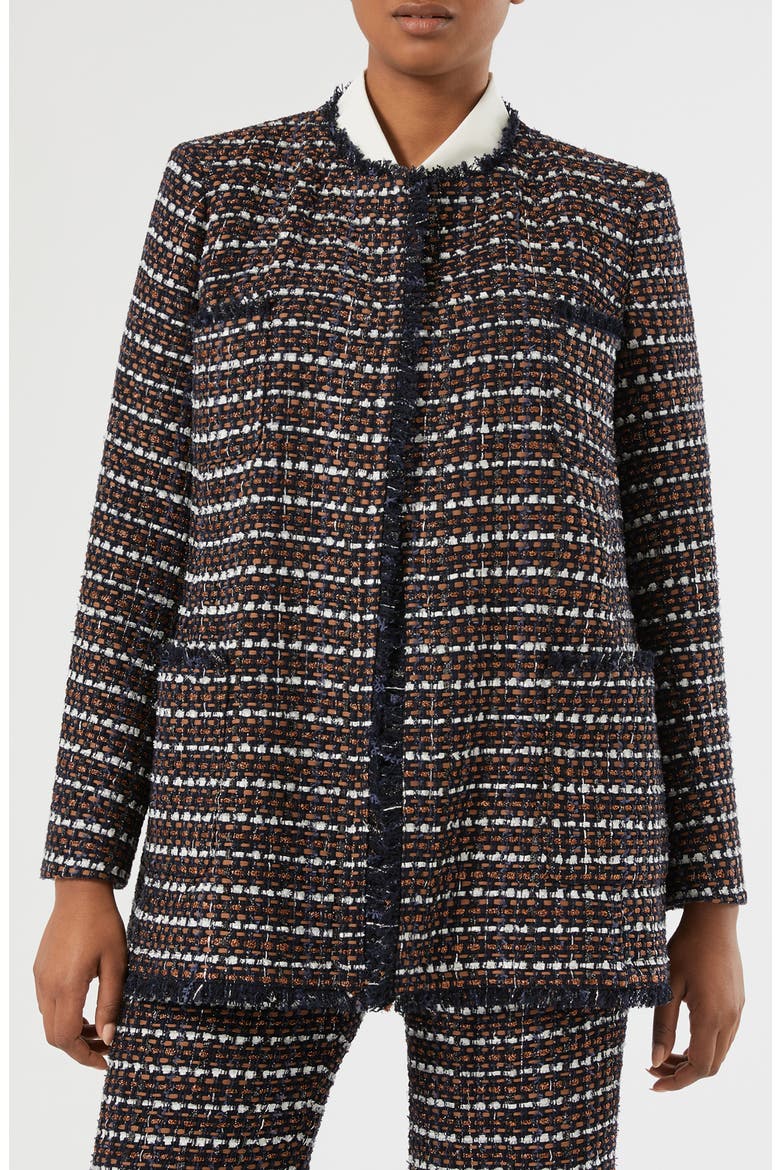 Fervida Tweed Jacket, Main, color, BLUE BROWN