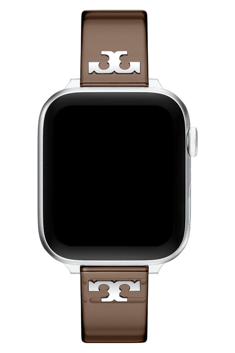 The Single T Jelly 16mm Apple Watch® Watchband, Alternate, color, BROWN