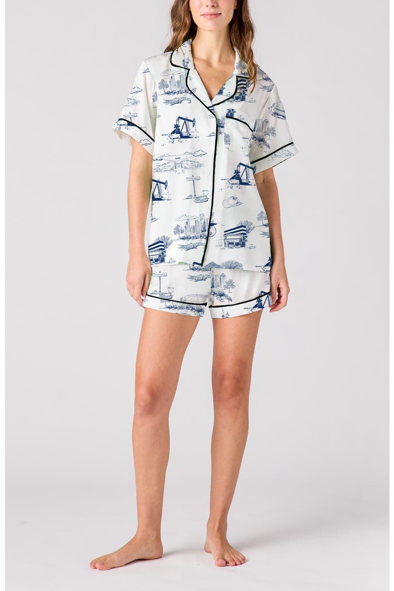 Houston Toile Shorts Set, Main, color, White