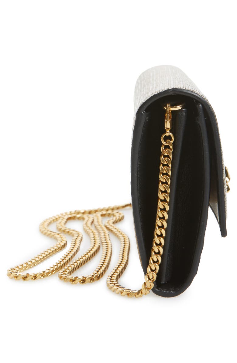 McQueen Alexander McQueen Calfskin Leather Wallet on a Chain, Alternate, color, 