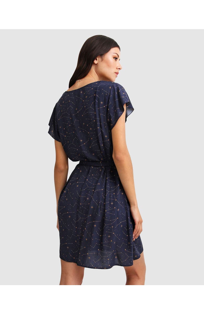 Belle & Bloom I'm The Star Wrap Dress, Alternate, color, Navy