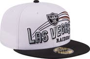 New Era Men's New Era White/Black Las Vegas Raiders Retro Swoop 59FIFTY Fitted Hat