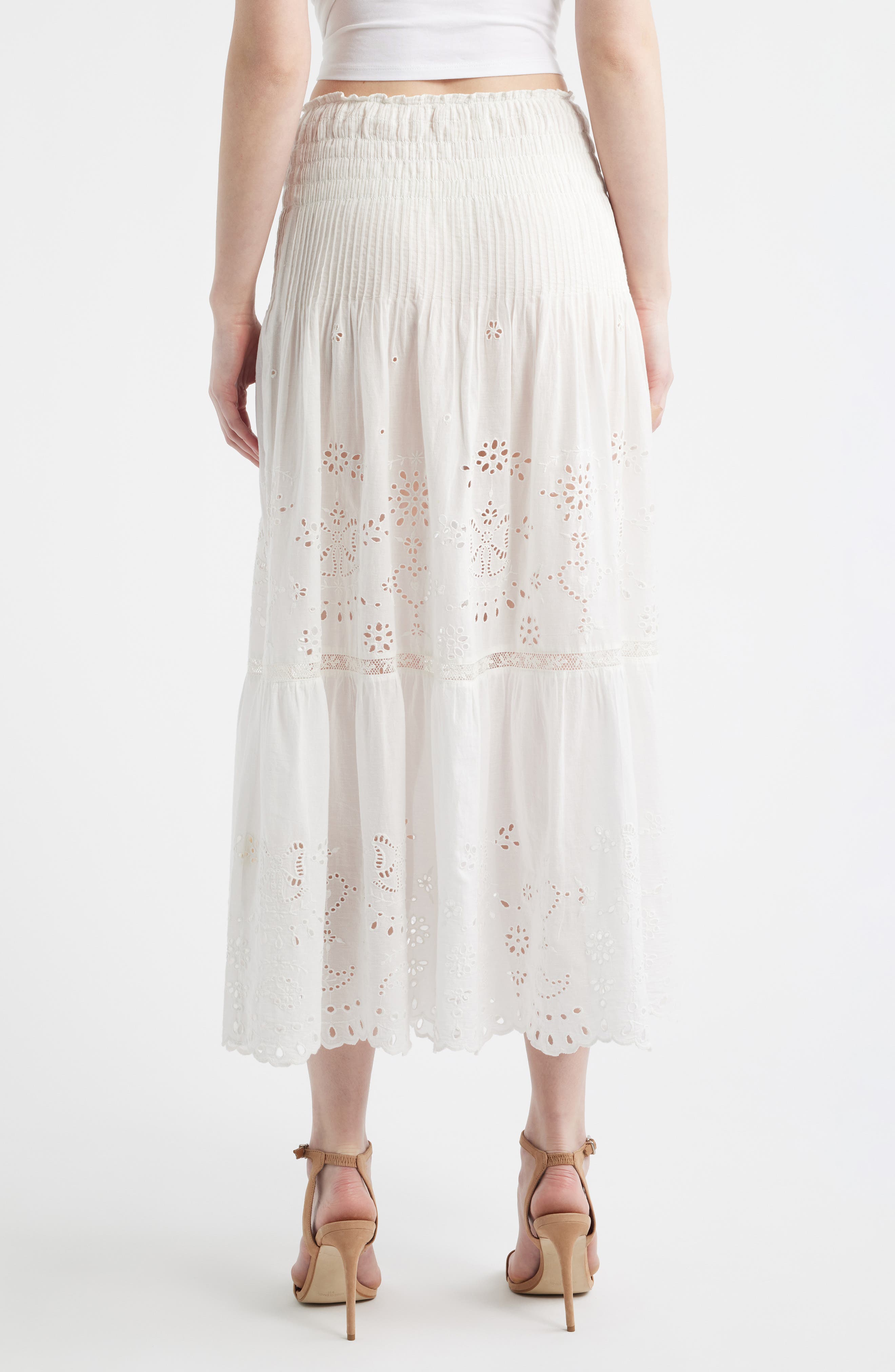 Mallow Eyelet Tiered Maxi Skirt - image 2