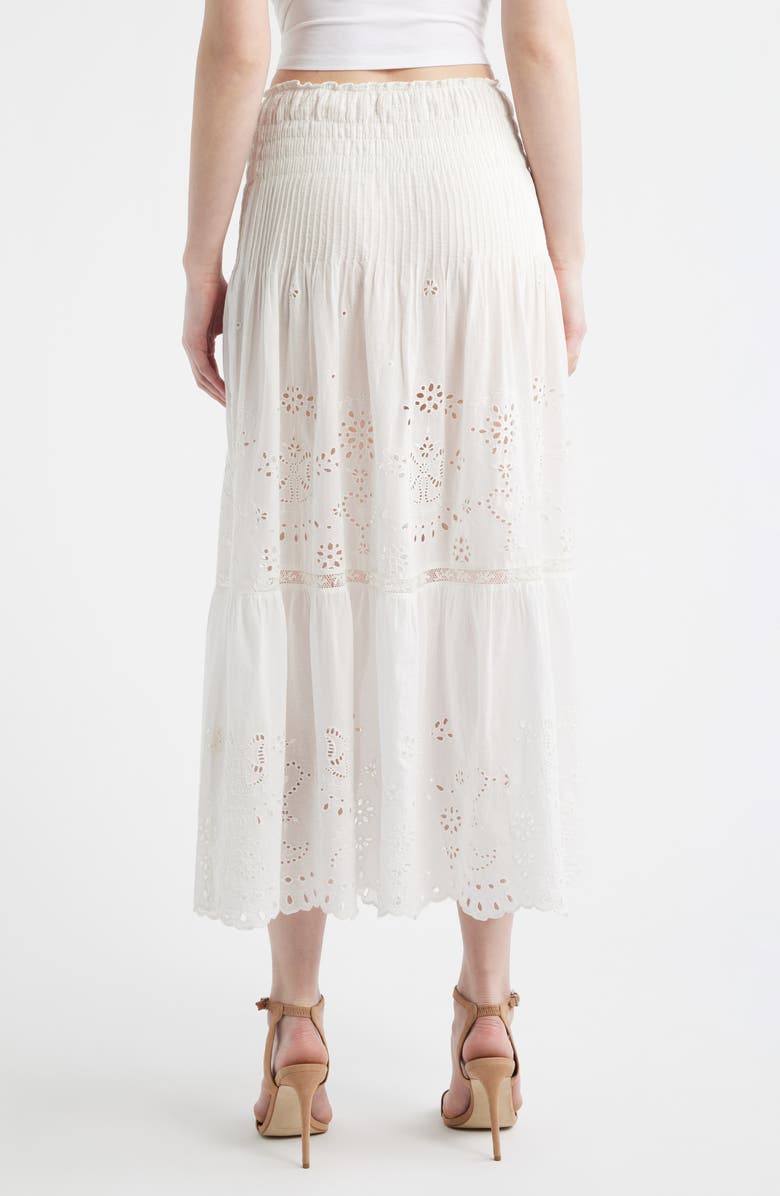 LoveShackFancy Mallow Eyelet Tiered Maxi Skirt, Alternate, color, 