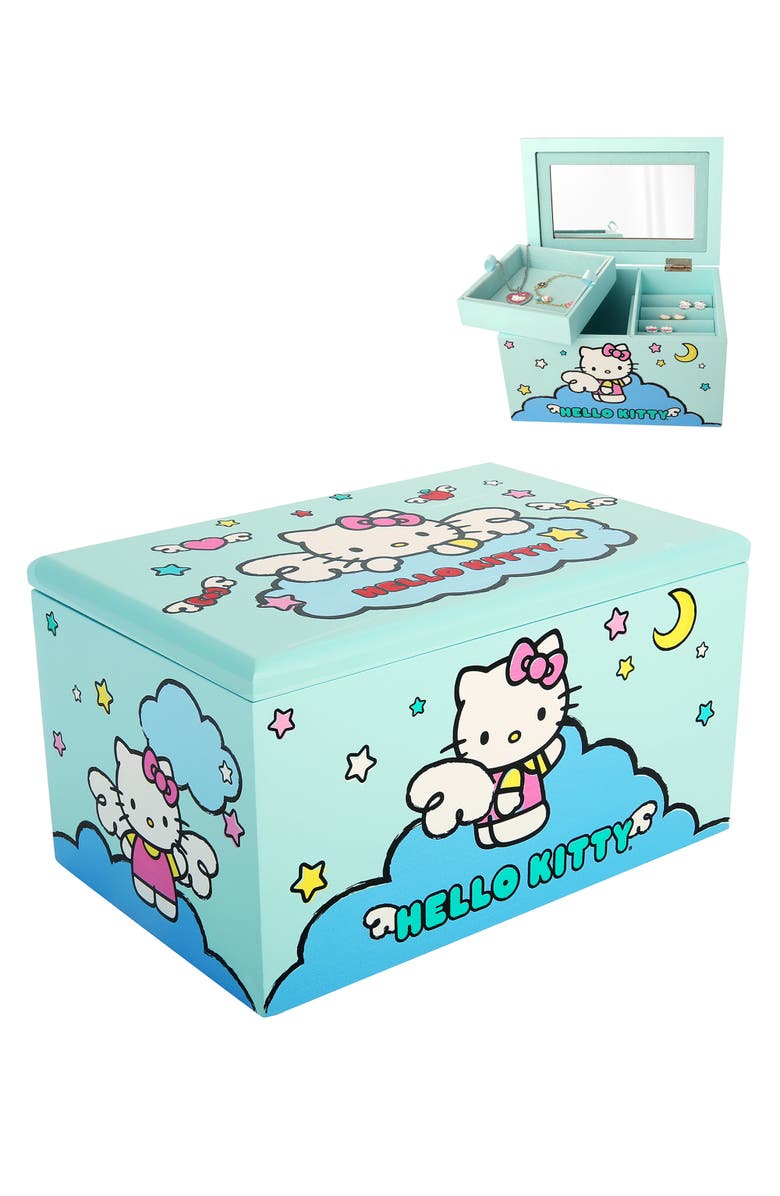 Hello Kitty Cloud Jewelry Box With Tray, Main, color, Light Blue