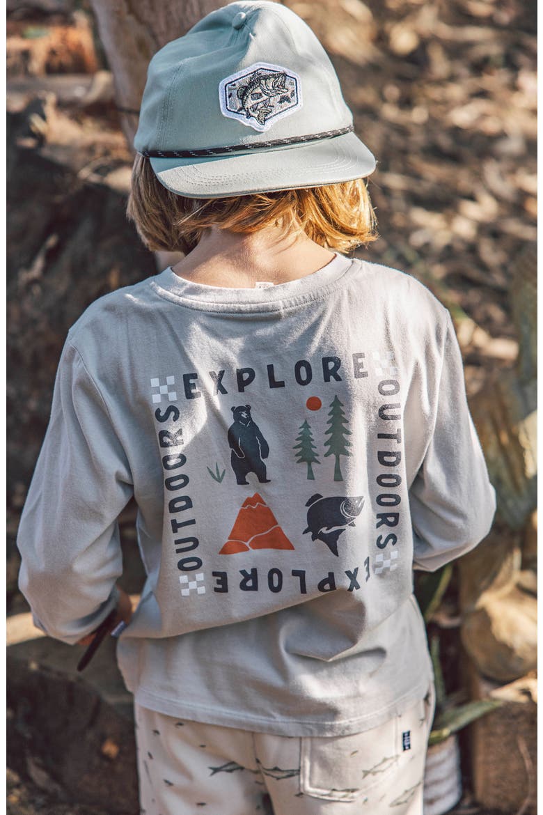 Explore Outdoors Long Sleeve Cotton Graphic T-Shirt, Alternate, color, SLATE GREY
