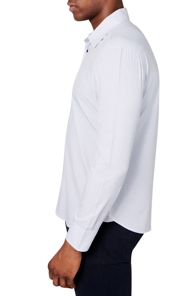CONSTRUCT Slim Fit Micro Dot 4-Way Stretch Performance Button-Up Shirt, Alternate, color, White
